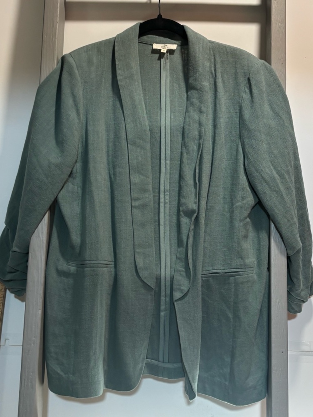 Entro med Open-Front Blazer, retro cut, business, casual, boutique, linen blend
